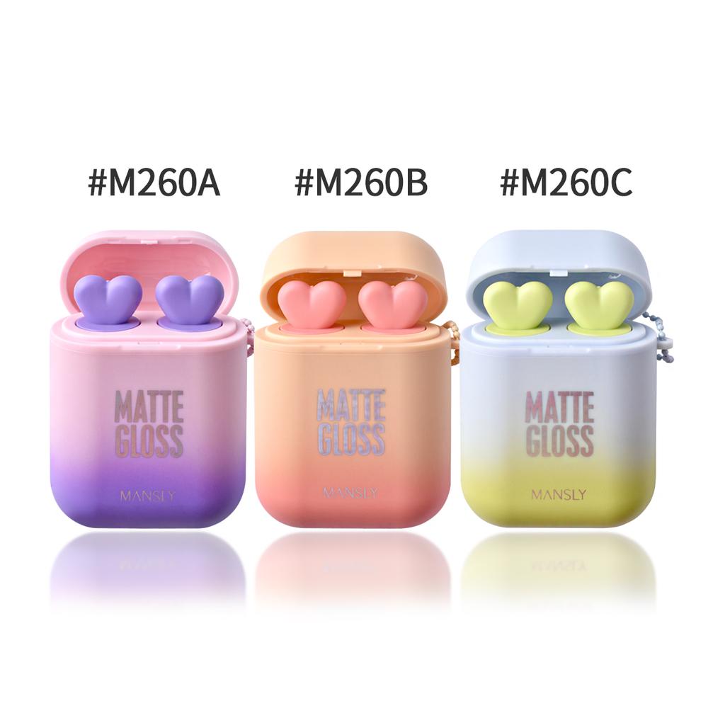 Earphone Shape Double Tube Air Matter Lip Gloss Long Lasting Waterproof Cosmetic 2.6gx2