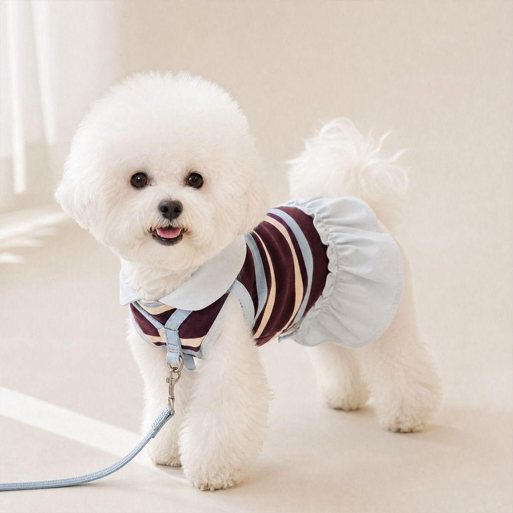 Fashion Breathable Puppy Striped Dress Comfortable Lightweight Pet Clothing Thin Dog Vest Small Medium Dogs