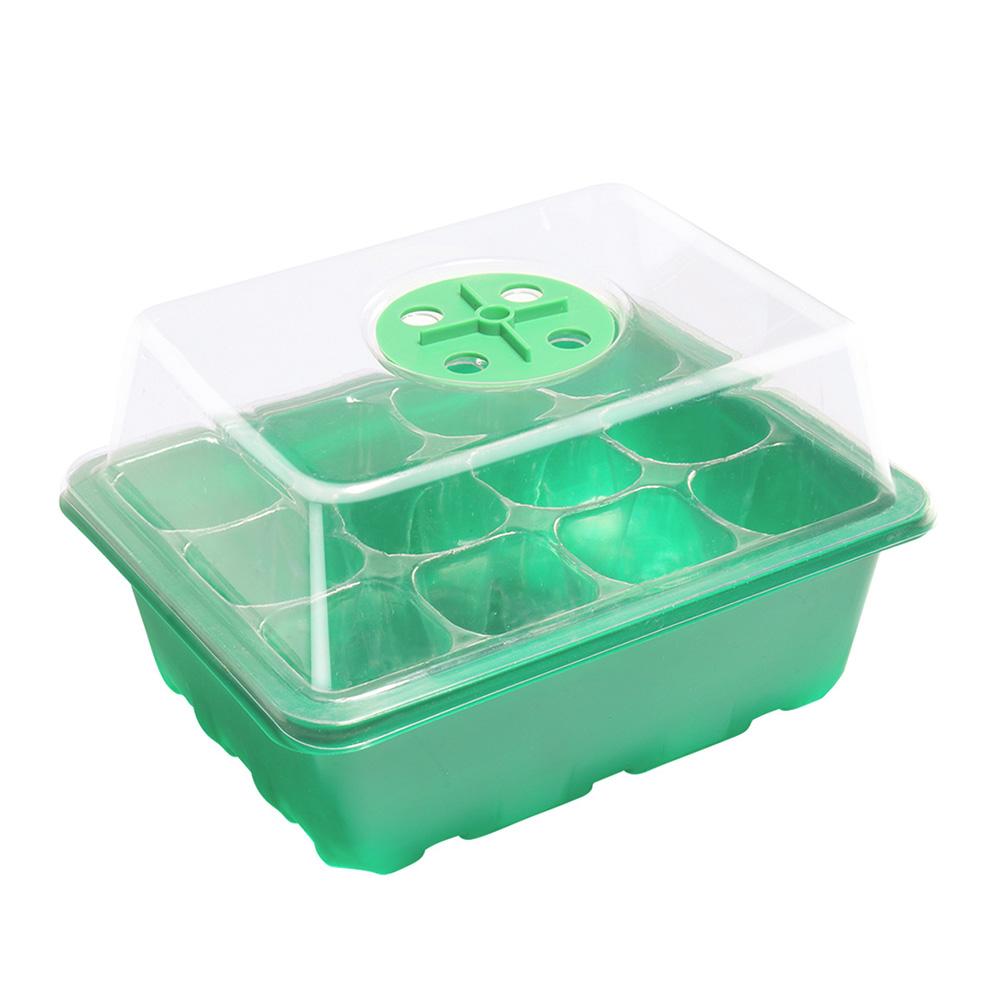 

1-5 шт. 12-луночные поддоны для рассады, пластиковые горшки для растений, ящик для выращивания на гидропонике, система выращивания в помещении, садоводство, посевной лоток, инструменты