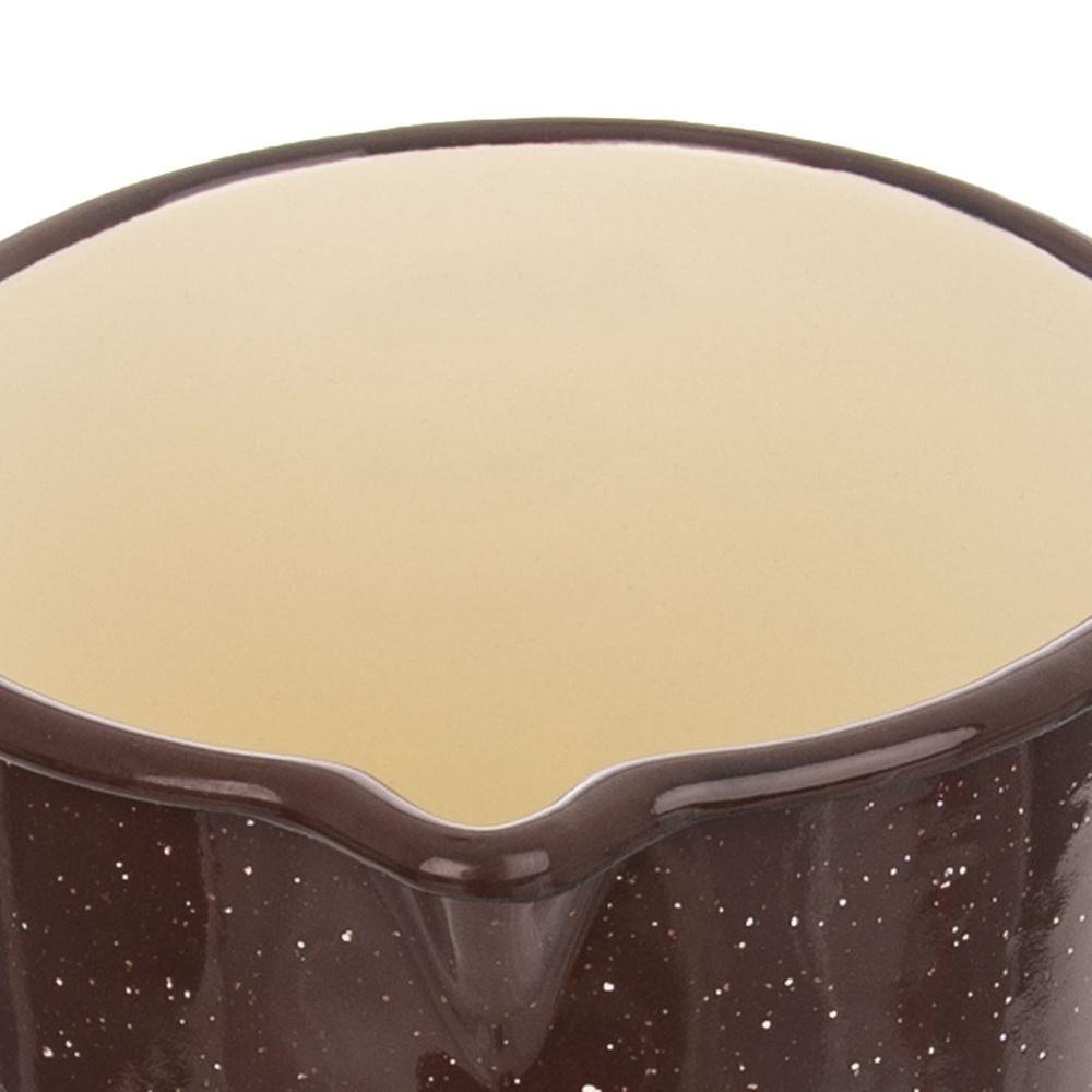 Enameled Saucepan Pot with Long Handle Traditional 12 Cm 1.2L