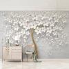 Papel Pintado Fotográfico Árbol Flores Blancas Salón Sofá Tv Dormitorio Pared de Fondo Murales Decoración del Hogar Fresco