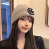 Women's Autumn and Winter Ins Fashion and Versatile Face Showing Small Knitted Big Head Circumference Warm Smiling Face Cold Hat