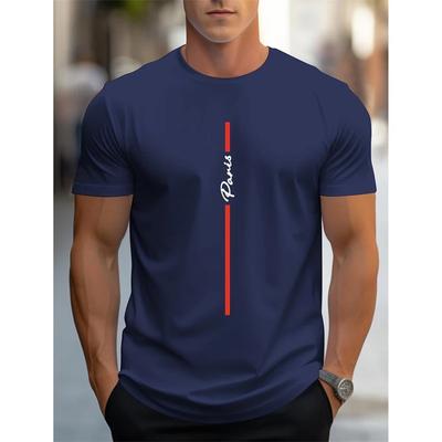 Einfache Mode Buchstabenmuster T-Shirts für Herren Sommer Freizeit Rundhals 3D-gedrucktes T-Shirt Cool Streetwear Hip Hop Pullover Tees