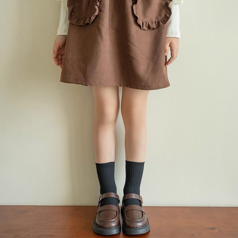 

Осенние детские гольфы средней длины, чулки для девочки-принцессы, мягкий хлопок, детская обувь, корейские студенческие детские однотонные чулки fit 4-7 years