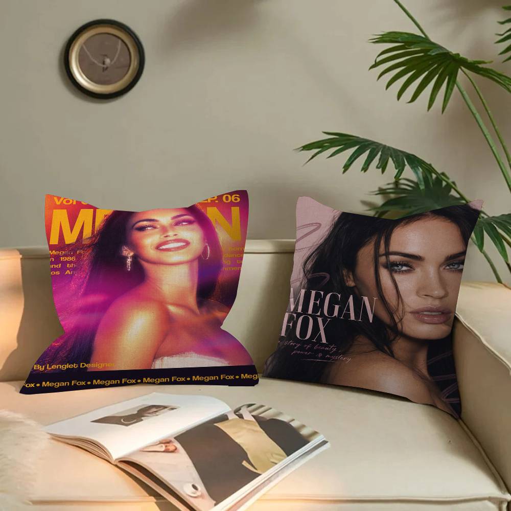 Actress M-Megan Fox Cushion Cover Car Throw Pillow Case For Sofa Car Christmas Gift 40x40cm 45x45cm
