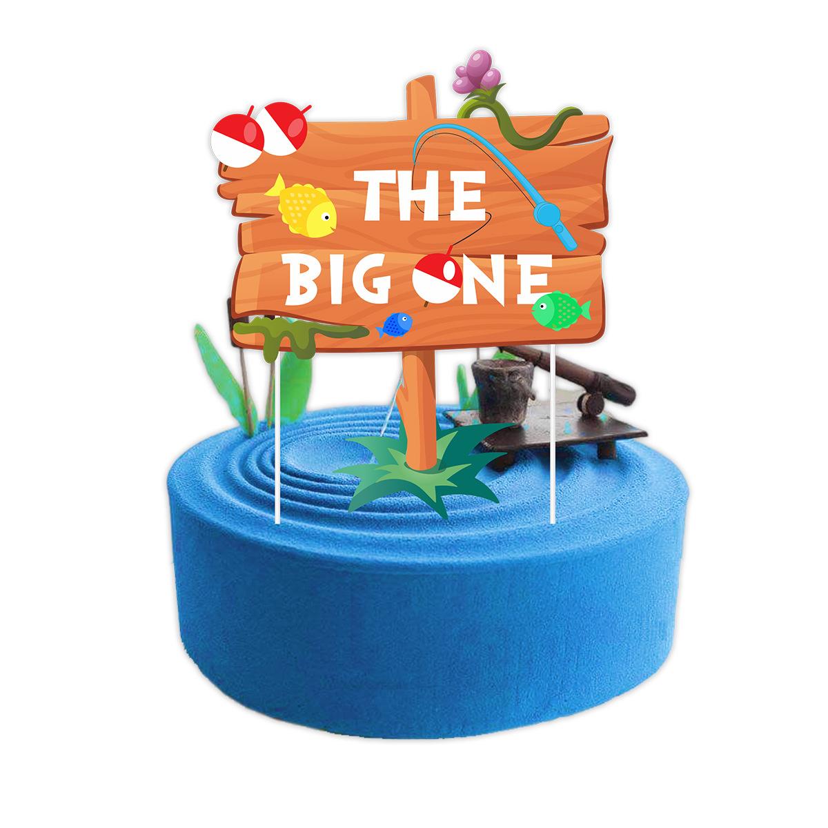 

Fishing Birthday Party Cake Decoration Cake Plugin Plug Baking Decoration Plugin 1 pack fishing large power strip