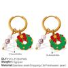 Christmas versatile DIY pendant earrings stainless steel gold-plated atmosphere earrings women