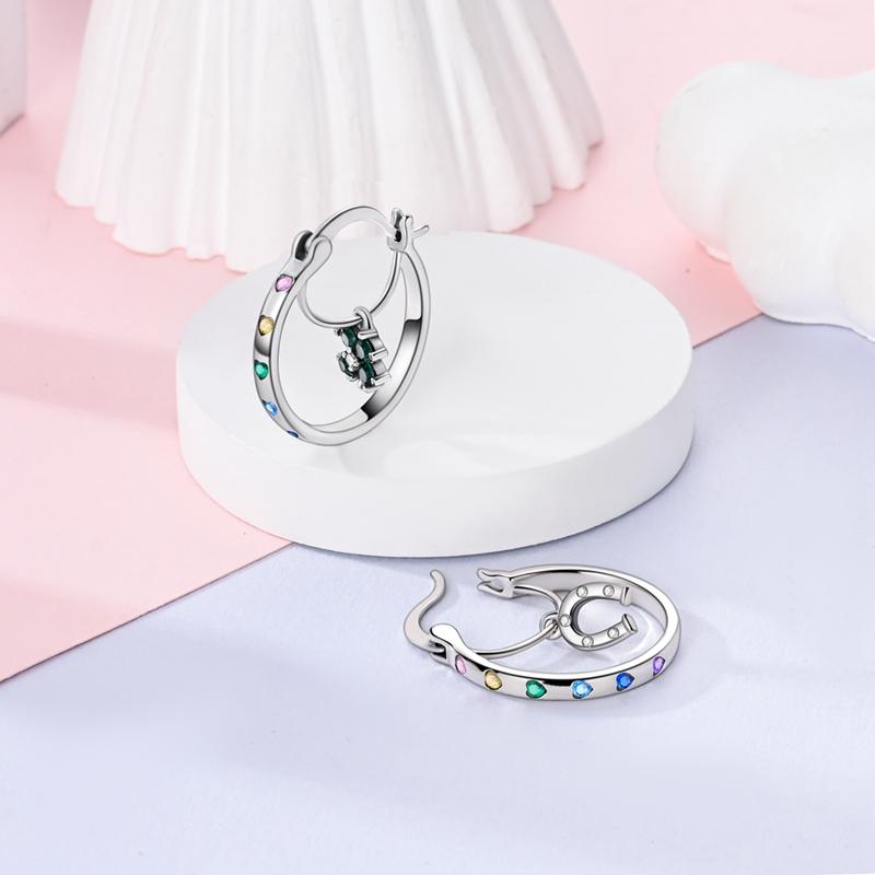 925 Silberfarbene Zirkonia-Stern-Creolen für Damen Schmuck Jubiläum Hochzeit Schmuckherstellung Geschenk