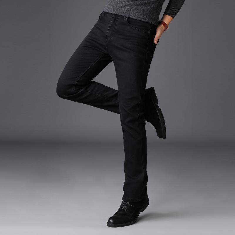 Men's Slim-Fit Black Elastic Jeans - Versatile and Stylish Youth Pencil Pants