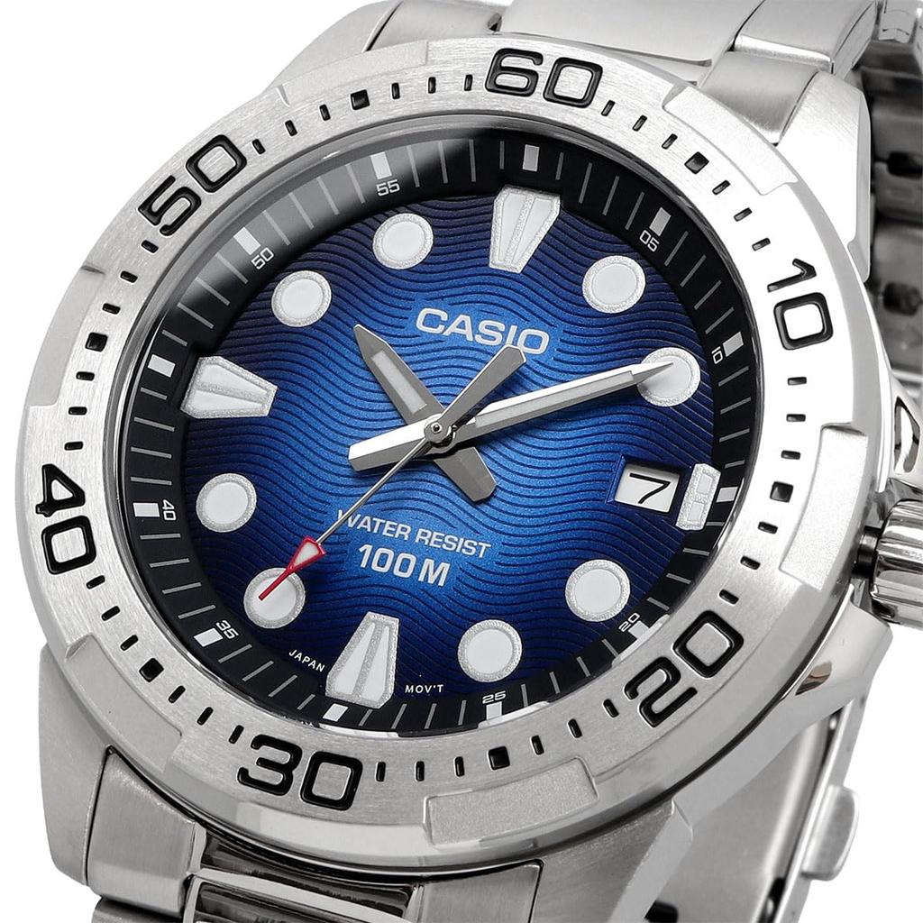 Casio Standart Analog Kuvars Saat MTD-140D-2AV Metal Kordon Mavi Erkek