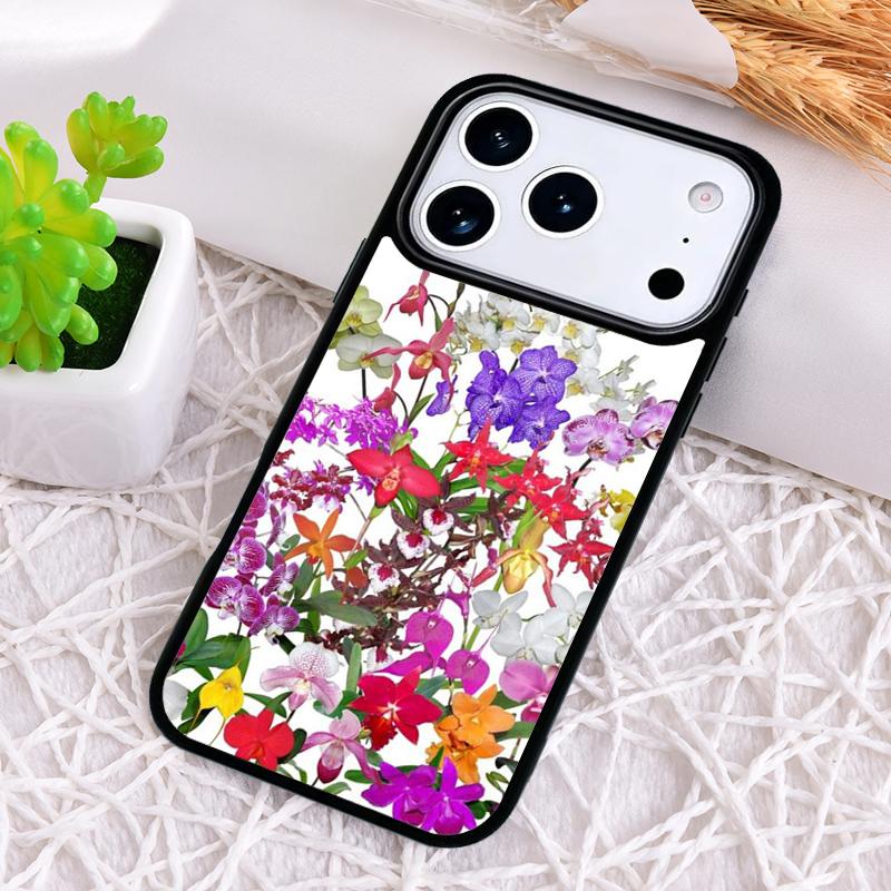 Orchid Flowers Colorful Shockproof Phone Case for iPhone 17 Air 16e 15 11 12 14 13 Pro Max Cover Coque