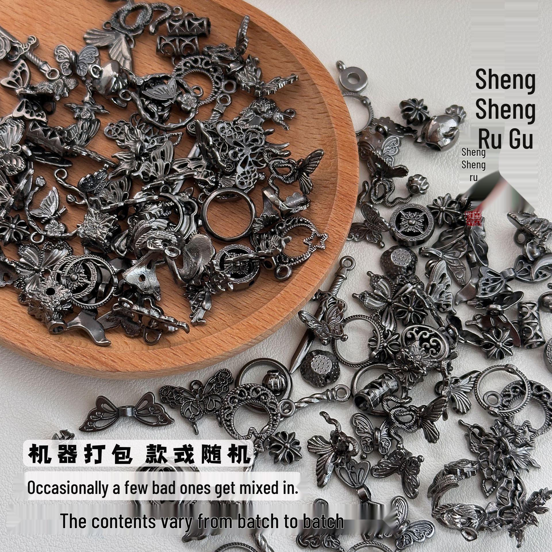 

Пакет бусин-подвесок из сплава цвета оружейного металла в виде бабочки и цветка для браслетов и ожерелий