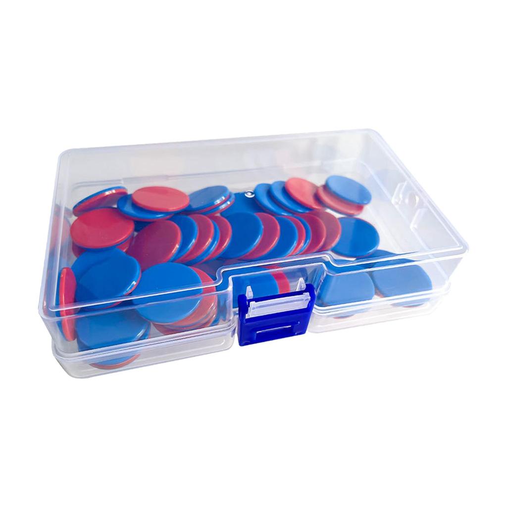 50Pcs Montessori Solid Round Chips with Storage Box Counters Chip Math Discs Markers