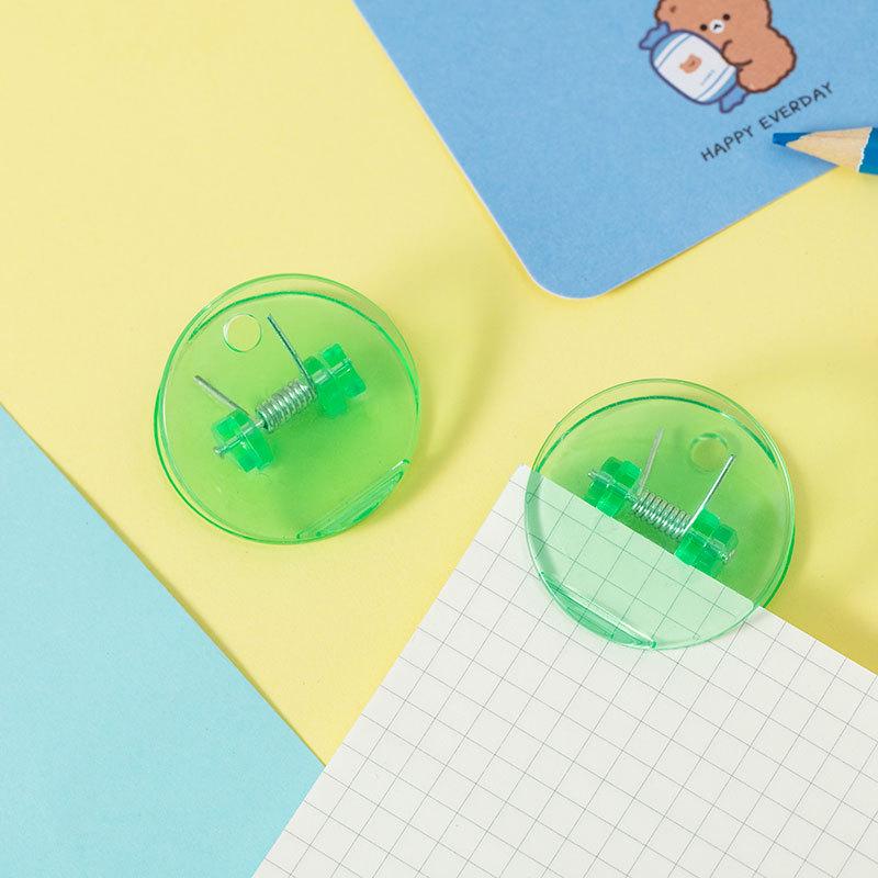 Round Multi-Functional Plastic Clip for Documents, Test Papers, and Food Sealing прозрачный зеленый
