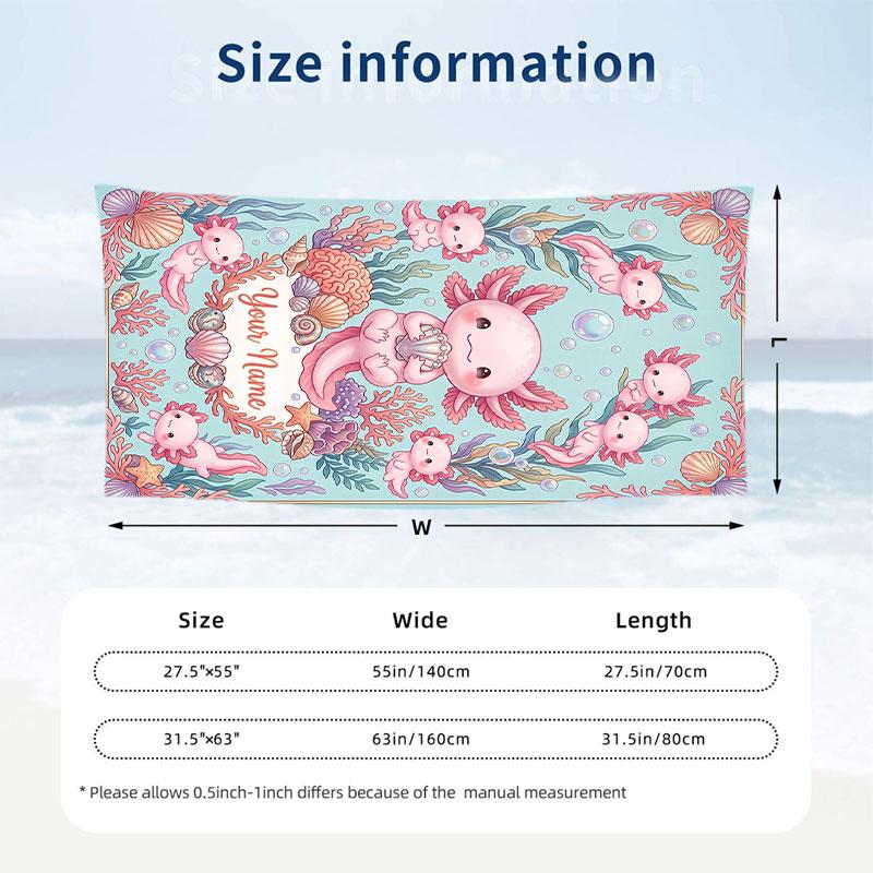 Tropical Paradise Theme Quick Dry Beach Towel Custom Name Text Print Large Sand Resistant Towel Beach Vacation