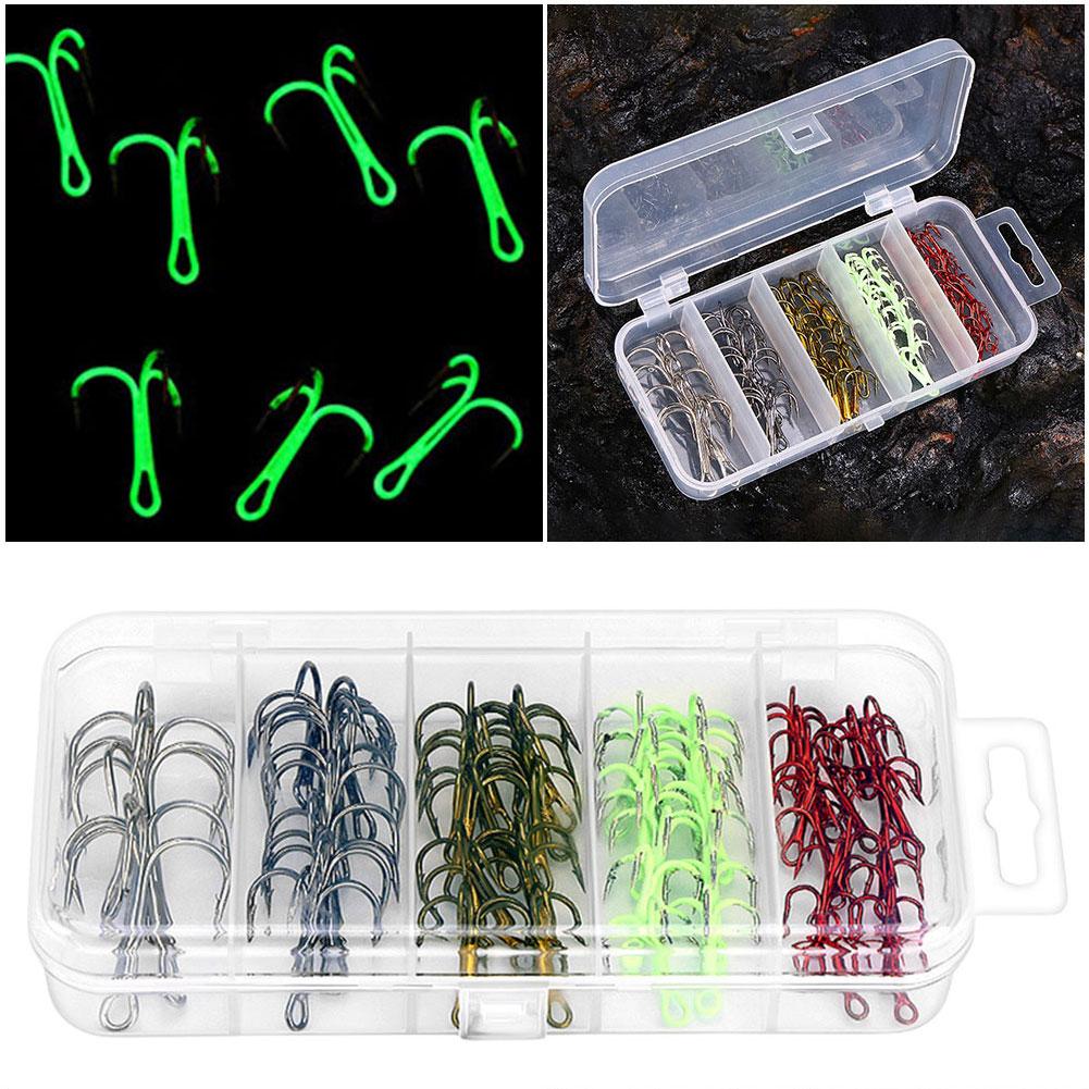 High Carbon Steel Treble Hook 5 Colors Barbed Sharp Triple Hook Triple Barbed Steel Fish Hook for Saltwater Freshwater Fishing spain
