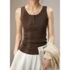 Women's Cover Side Breasts Anti-glare Inner Wear Outside Button Cotton Tank Top