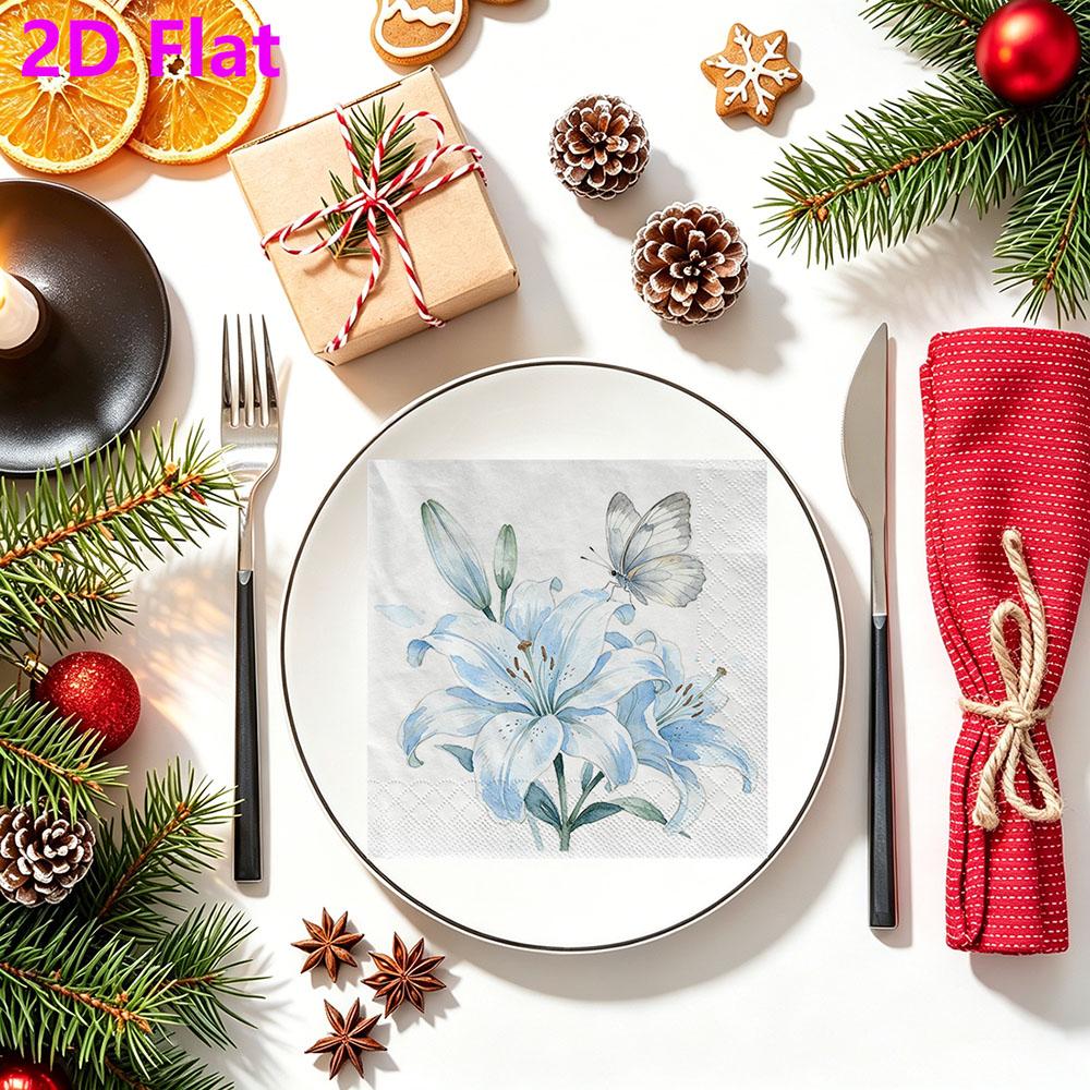 20pcs Disposable Napkins with Little Flower Pattern Print for Wedding,Parties,and Daily Use for Thanksgiving Fall Christmas Table Decoration