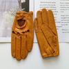 Women's Sheepskin Driver Gloves Thin Breathable Unlined Colored Leather Gloves Summer