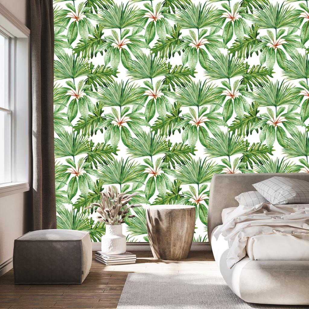 Tropical Leaves Wallpaper for Living Room and Bedroom 50x1000