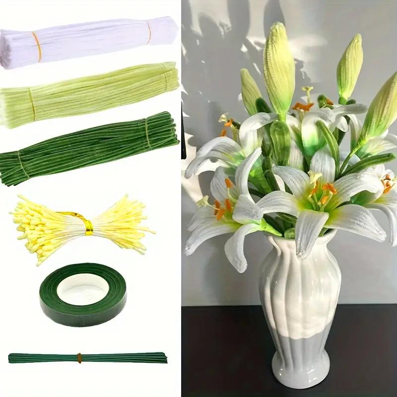 362 Pieces of Lily Pipe cleaner Bouquet Set, Upgraded Encrypted DIY Handmade Craft Project, Graduation Gift, Holiday Gift.