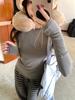 Women's Brushed Thickened Long Sleeve Base Layer T-Shirt with Thumb Holes - Slimming and Versatile for Autumn and Winter.
