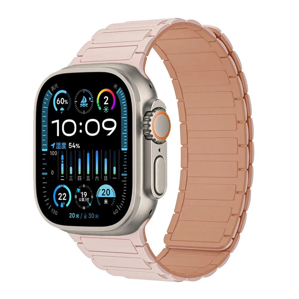 Silicone Strap for Apple Watch Band 49mm 46mm 42mm 45mm 44mm 41 40mm Bracelet iWatch Series 11 10 9 8 7 6 5 4 SE Ultra 3 2 49MM