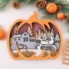 Artisanal Pumpkin Carving Decoration For Thanksgiving Halloween Safe Nontoxic Wooden Craft Ornament Tabletop Shelf