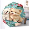 1pc Cute Puppies Floral Background Umbrella with Plastic Handle,Suitable for All Seasons Home Travel Outdoor Umbrellaptys31049