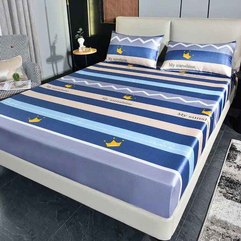 Home Luxury Mattress Cover Three-piece Double Household Bedspread Non-slip Washable Queen Size Bed Cover with Pillowcases