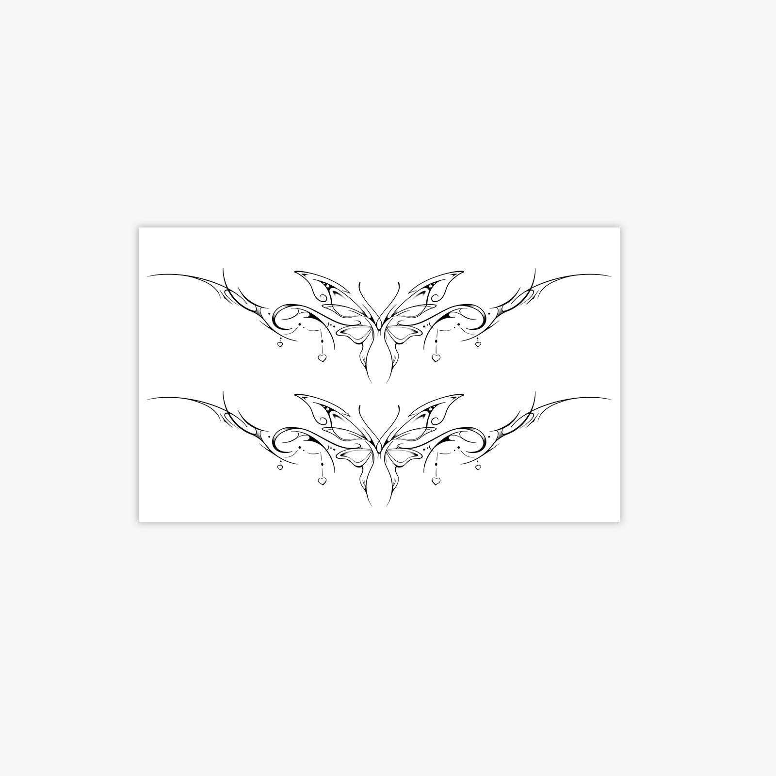 

Sweet And Cool Butterfly Totem Waist And Belly Tattoo Sticker, Waterproof And Long-Lasting, Spice Girl Tattoo Sticker. 11*18