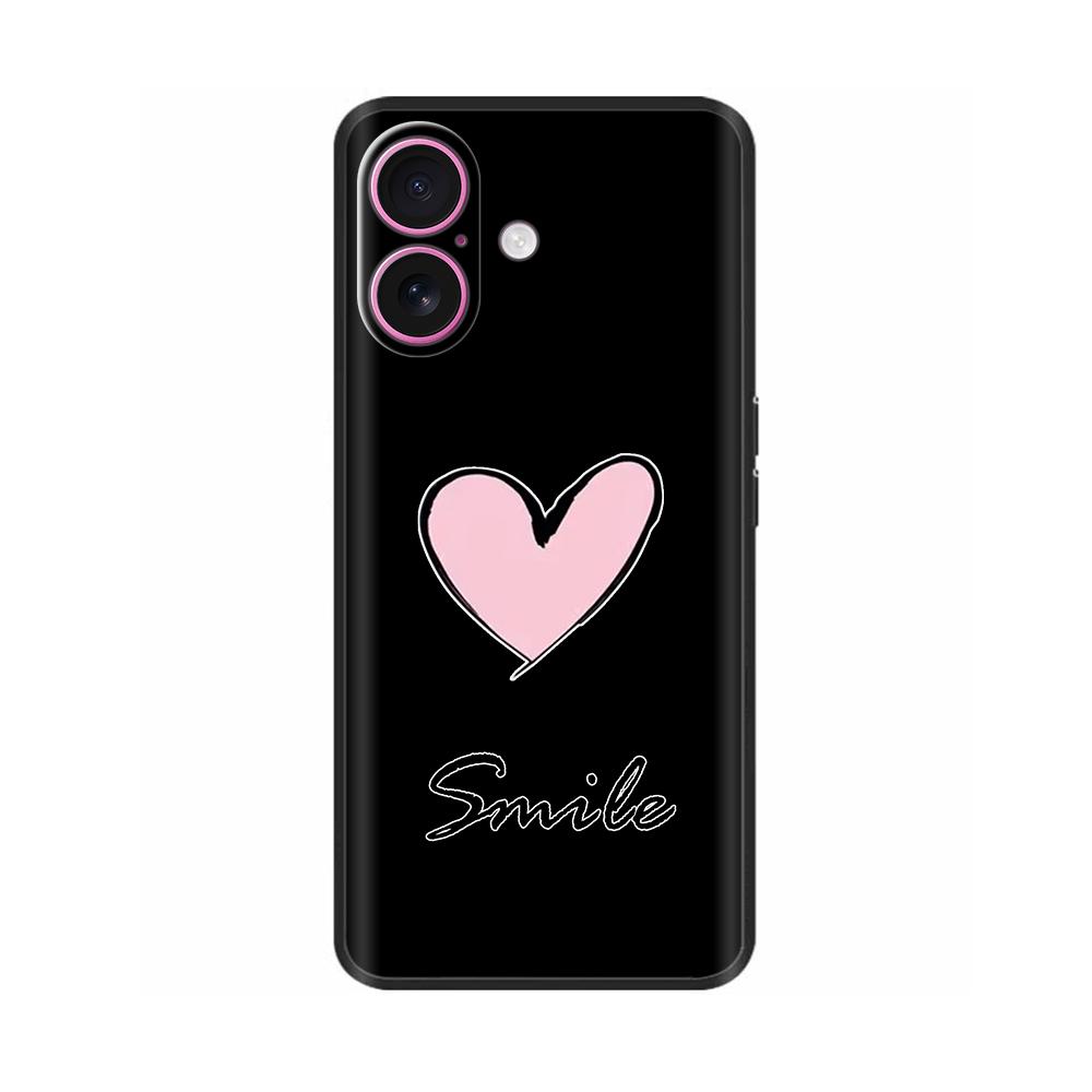 Case For Apple iPhone 16 16 Pro Max Plus Heart Butterfly Full Protection Soft Liquid Silicone Cover for iPhone 16 Plus Pro Max