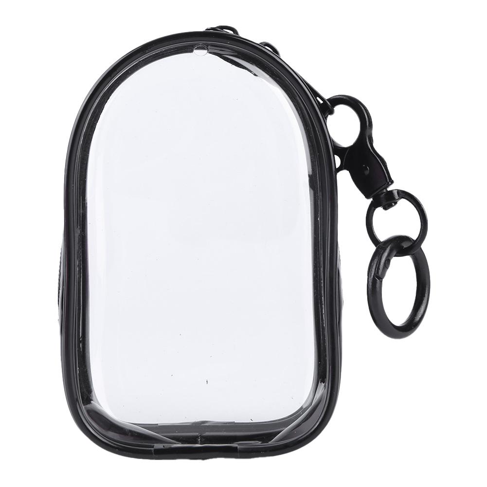 

Clear Figure Display Bag with Keychain Mini Doll Pouch Transparent Protector Case Organizer Box for Figures Collectibles чёрный