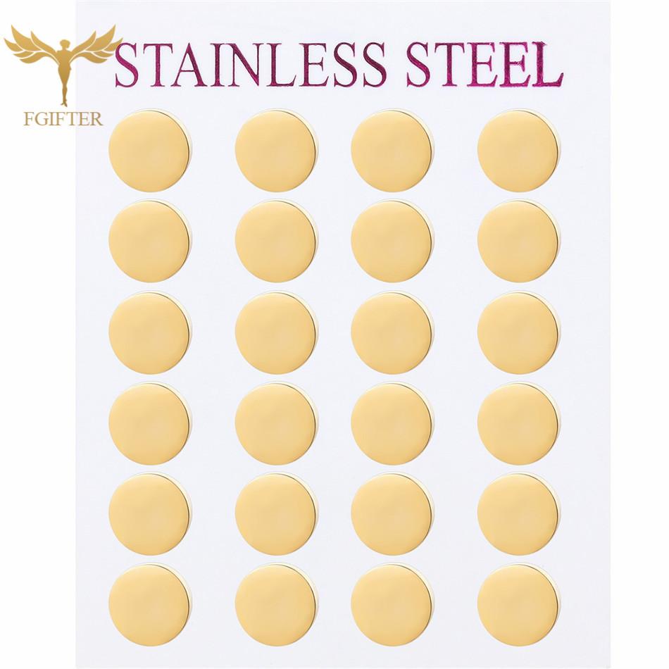 12 Pairs Stud Earrings Set for Women Geometric Triangle Star Round Cross Heart Earing Piercing Stainless Steel Zircon Resale