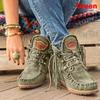 Fashion Faux Leather Tassel Boots for Women Short Platform Boots High Top Martin Boots Vintage Chunky Low Heel Short Boot Ankle Booties Flat Boots