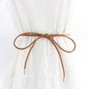 New Round Leather Rope Dresses Coat Decoration String Waist Belt for Women Solid Fashion Long Waist Chain Vintage Waistband