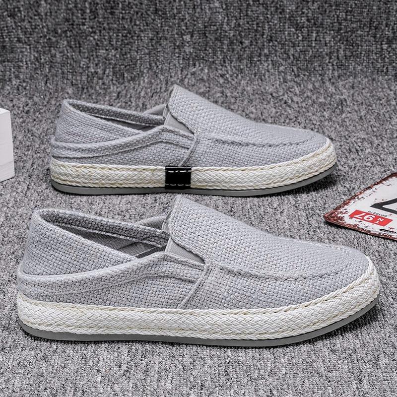 

Canvas men s shoes summer casual old Beijing linen shoes men lazy one pedal fisherman tide shoes 2025 44