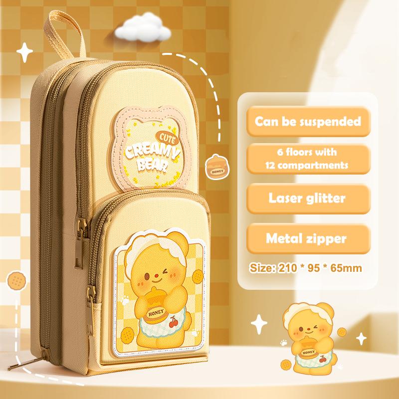 Simple  Pencil Bags Large Capacity Pencil Case Student Stationery Organizer Schoolbag Shape Zipper Pencil Pouch Gifts