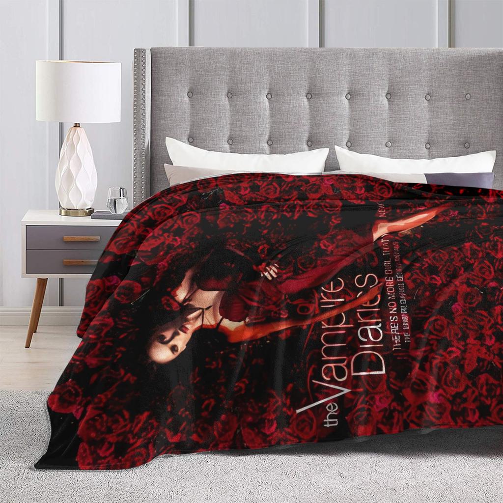The Vampire Diaries Elena Flannel Blankets Warm Soft Bedding Throws for Bedroom Picnic Street Trend Bedspread Sofa Bed Cover