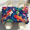 Colorful Koi Fish Table Cloth Party Decor Dining Room Home Kitchen Patios Waterproof Stain-Proof Table Cloth