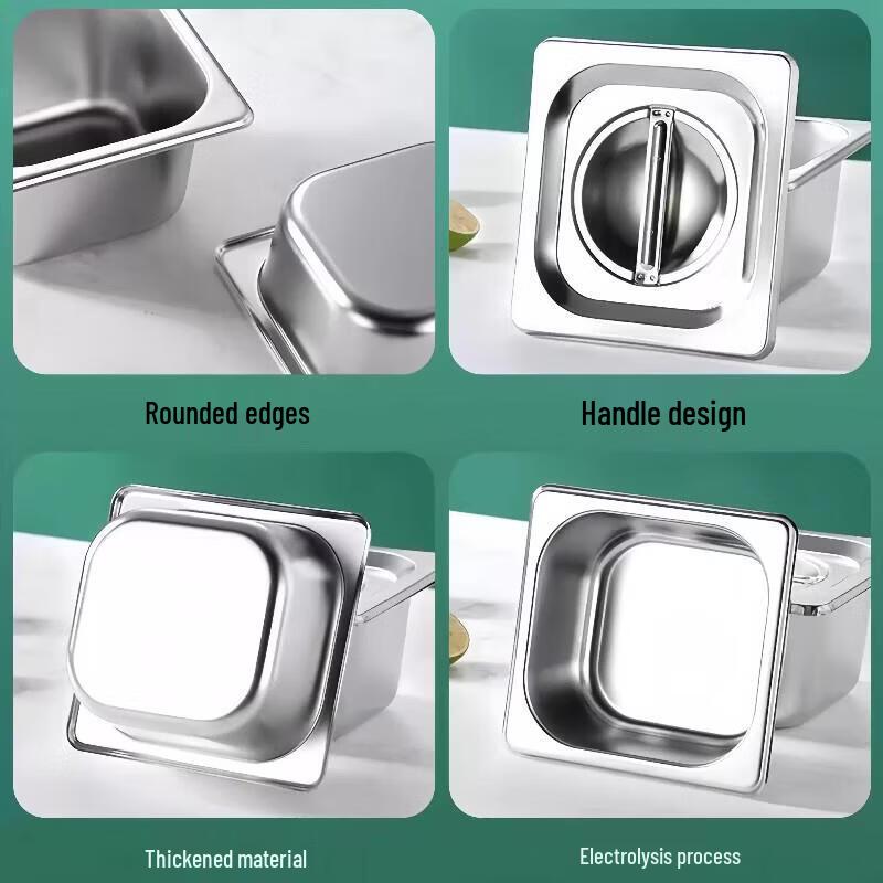 Stainless Steel Rectangular Buffet Food Pan with Lid