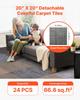 Carpet Tiles Reusable 508 x 508 mm, 24 PCS Modular Carpet Square Rug, Commercial Floor Soft Padded for Seamless Cover 6.2, Easy DIY Replacement for