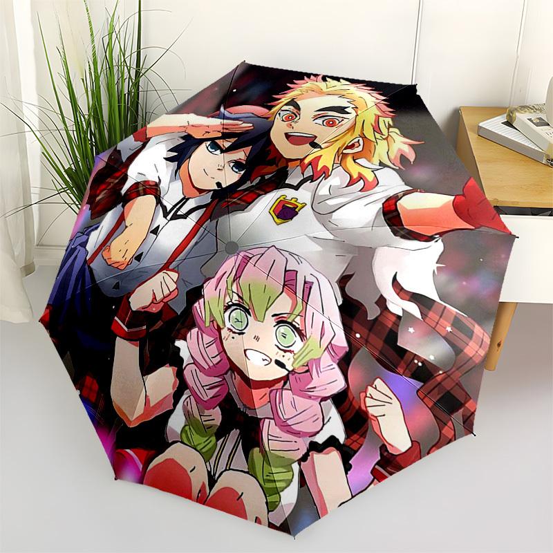 

1pc Outdoor Umbrella with Demon Slayer Characters - Automatic Opening/Closing, Portable 3-Fold Design, 8-Bone Iron Frame - Perfect Gift for Fans,