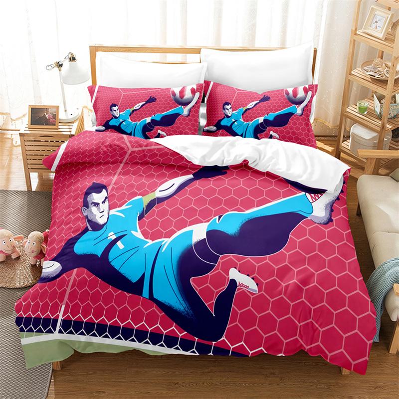 Football Bedding Set Boys Duvet Cover Ball-game Star Quilt Cover Room Gorgeous Competitive Sports Bedding Queen Duvet Cover Set