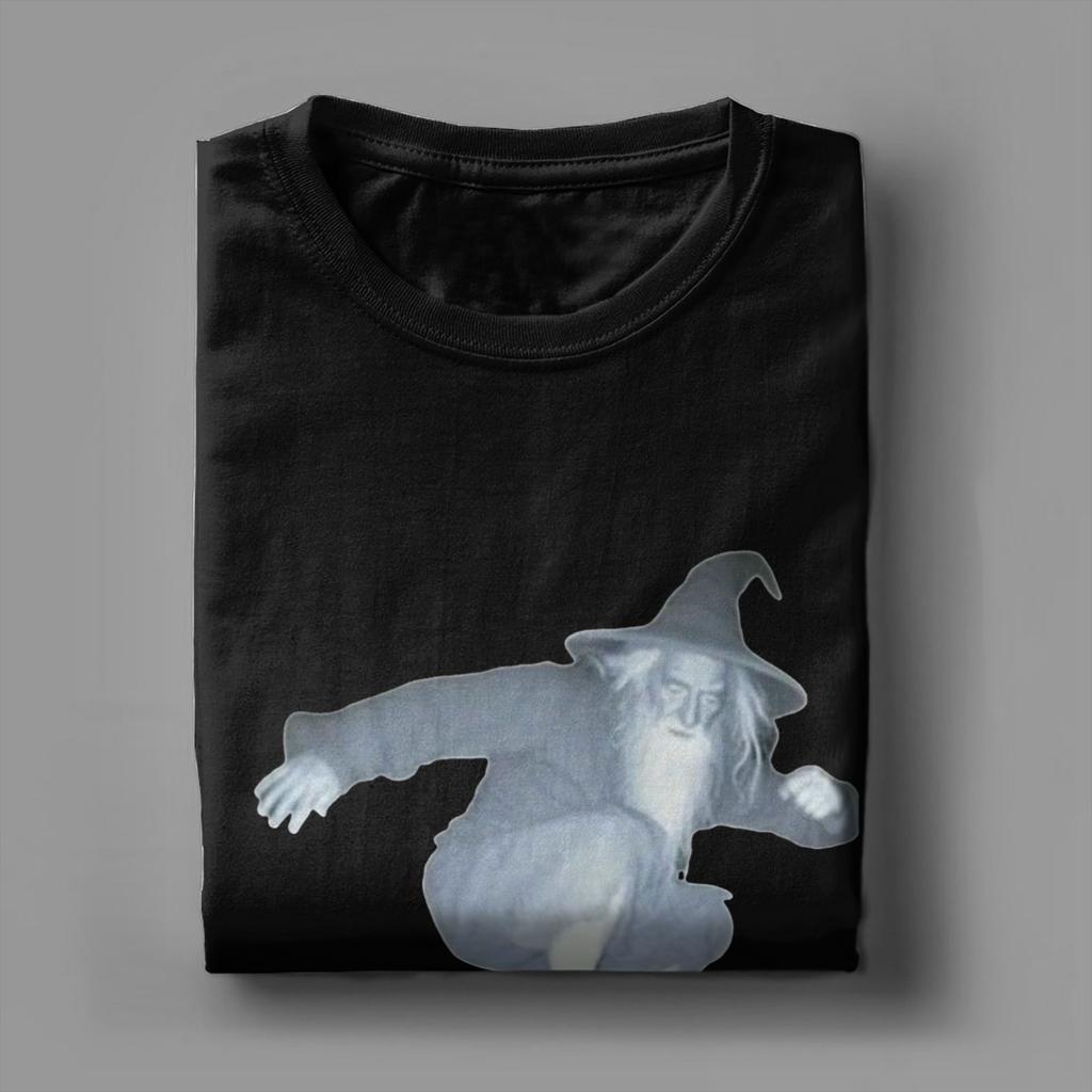 Men T-Shirts Gandalfs On a Skateboard 100% Cotton Tees Short Sleeve L-Lords Of The R-Rings T Shirt Round Neck Clothing Printed