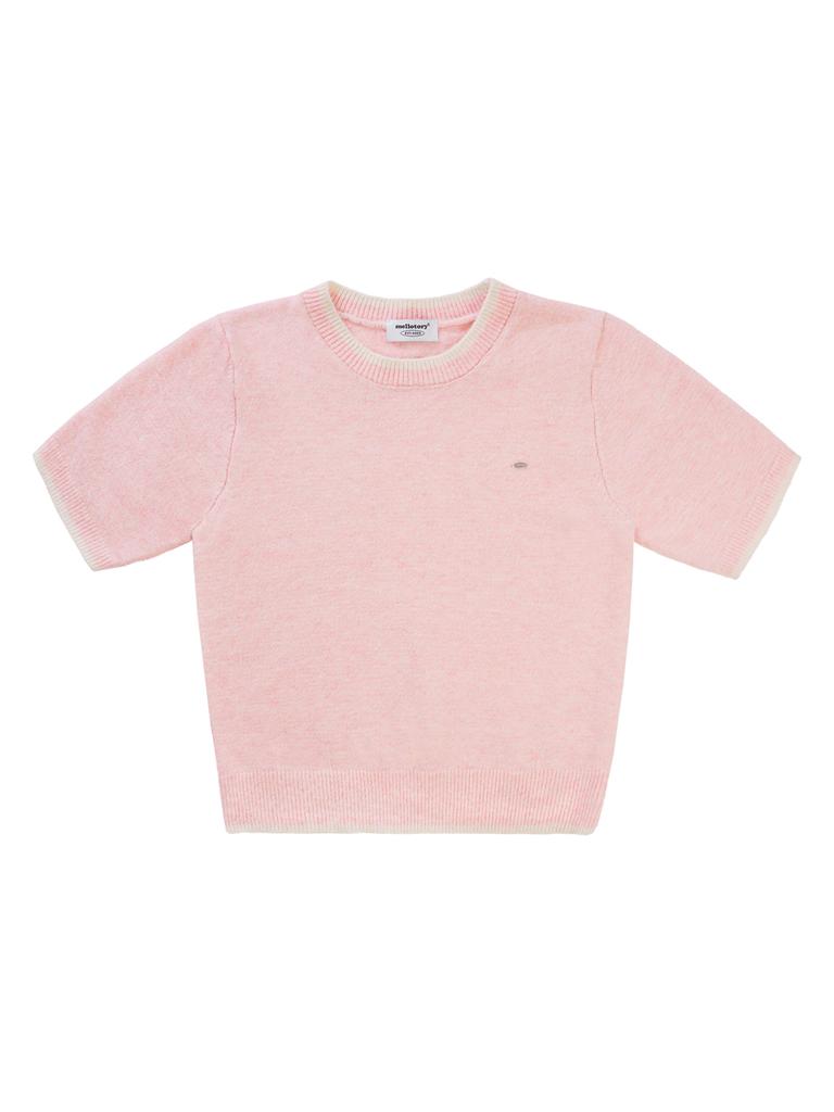 Mellotoli Line Boucle Short Sleeve Knit Top (2 Colors)