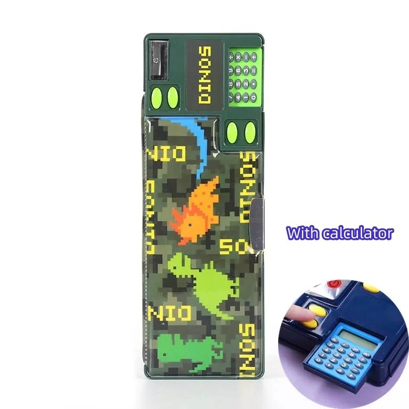 

Калькулятор Канцелярский Ящик Креативный Подарок для Учеников Начальной Школы Мальчик Двусторонний Пенал Многофункциональный