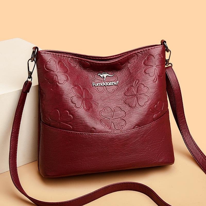 Nová kolekce Měkká kožená taška typu bucket pro ženy - Texturovaná embosovaná Velká kapacita Nastavitelná taška přes rameno a crossbody