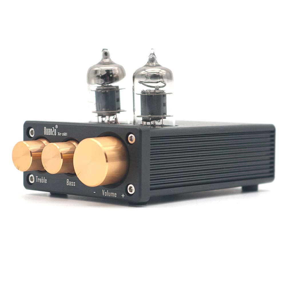 WINGONEER 6J1 Mini Vacuum Tube Preamp Audio Stereo Preamp Treble Bass Control Hi-Fi