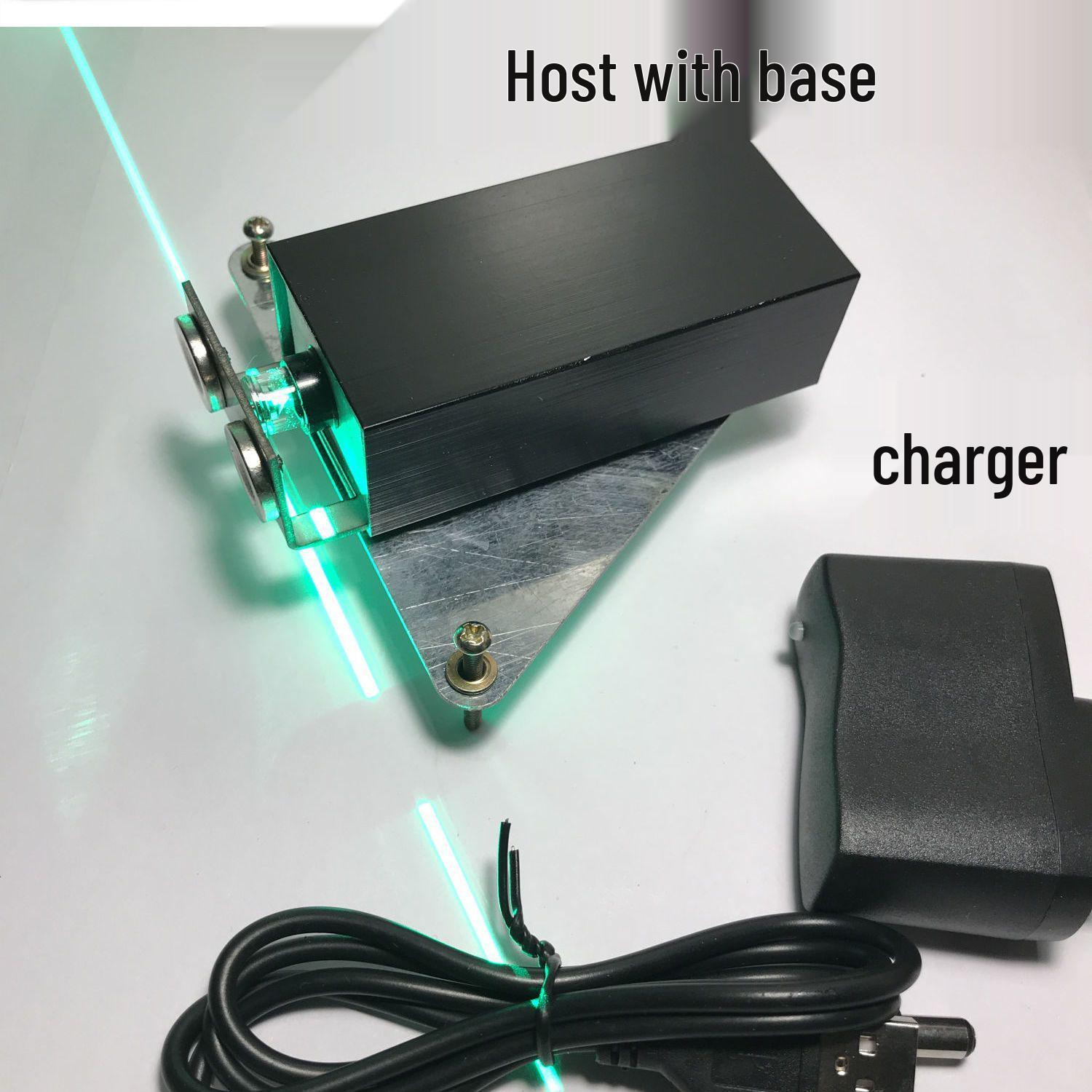 

Compact Green Laser Level with 4 Lines, Manual Leveling, Lithium Battery, and Strong Magnetic Mount